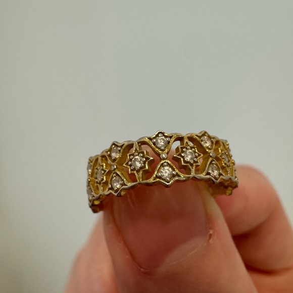 14k gold tulip ring size 4.75 - Picture 2 of 2